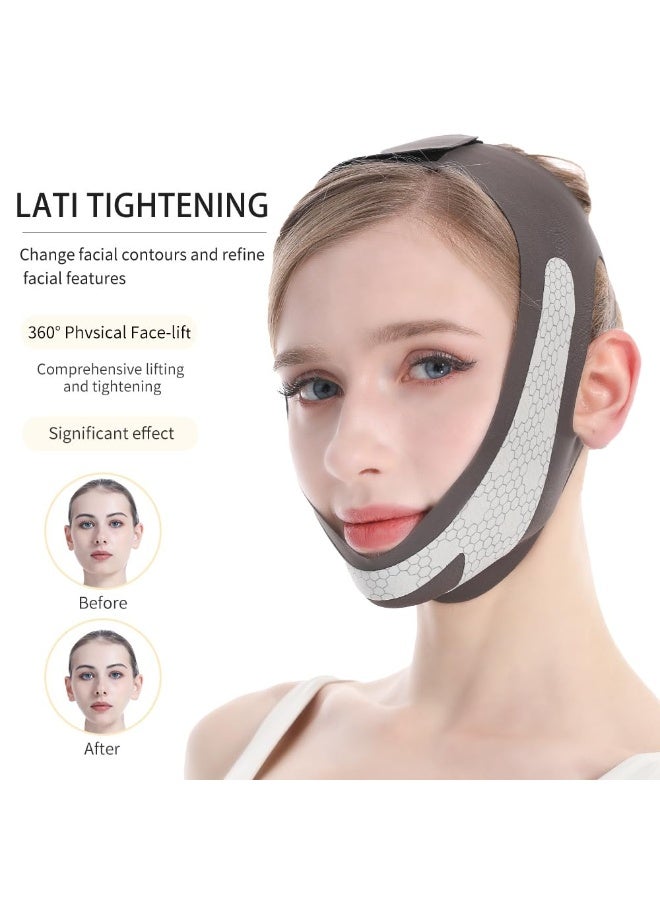 قناع رفع الوجه خط V من الجرافين، حزام رفع الوجه للنوم، حزام ذقن قابل لإعادة الاستخدام وقابل للتعديل لرفع خط الفك، أحزمة رفع الذقن المزدوج للنساء - Image 3